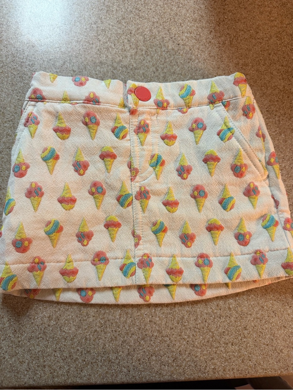 OshKosh B'gosh Cream Ice Cream Cone Skort with Multicolor Print